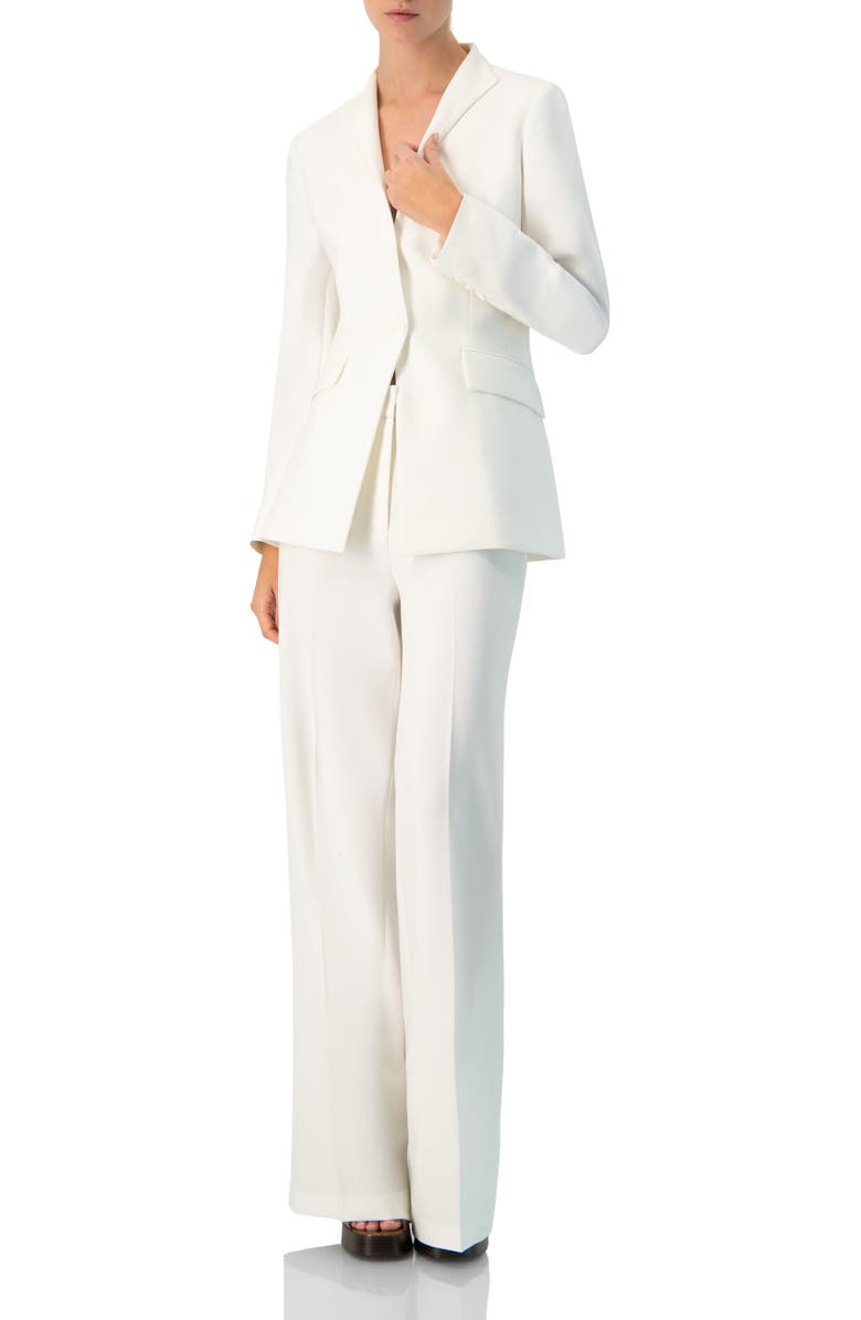 IVONNE No Lapel Single-Button Blazer, Alternate, color, Ivory
