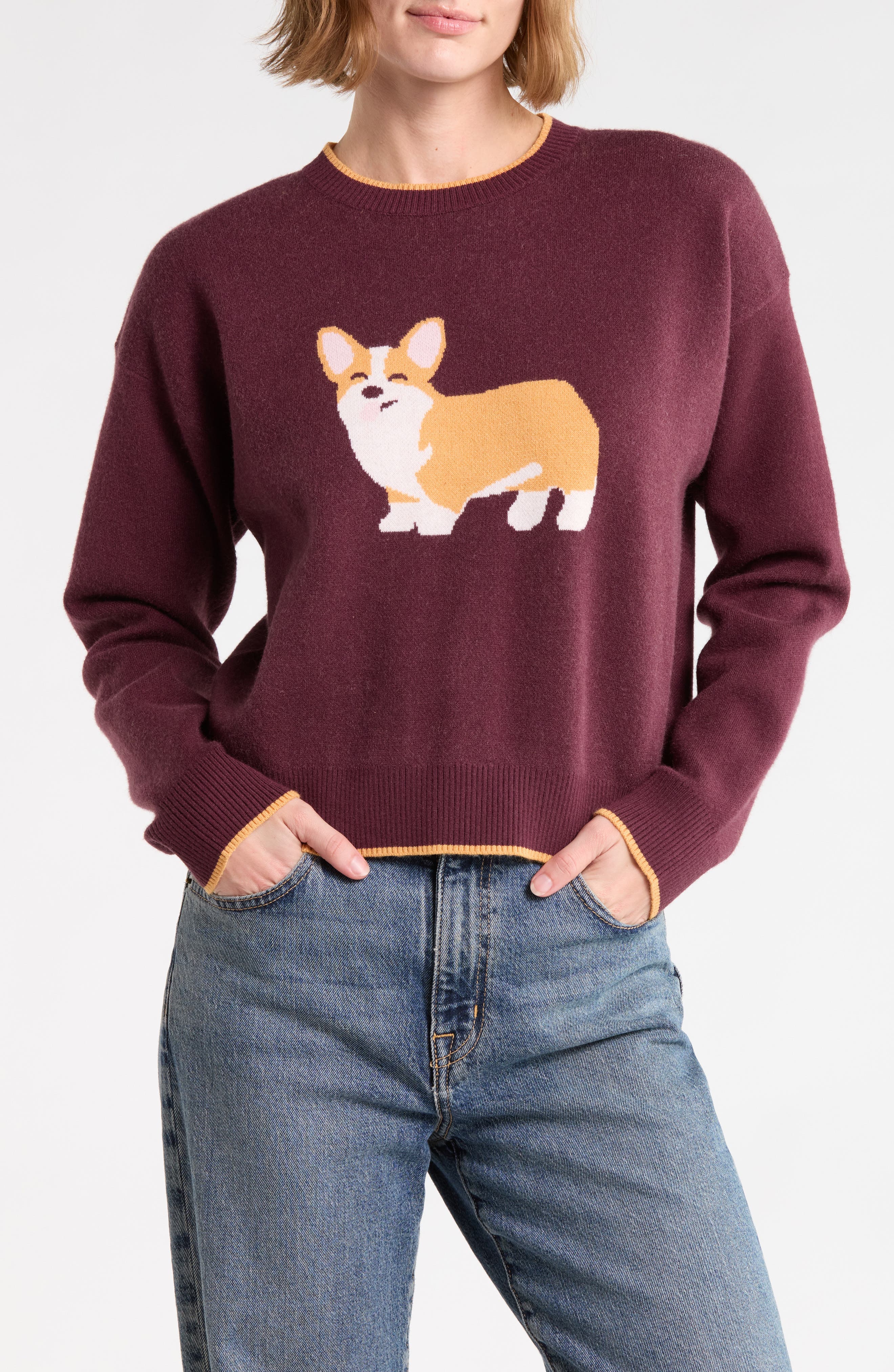 Corgi Crop Crewneck Sweater