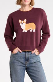 Vigoss Corgi Crop Crewneck Sweater