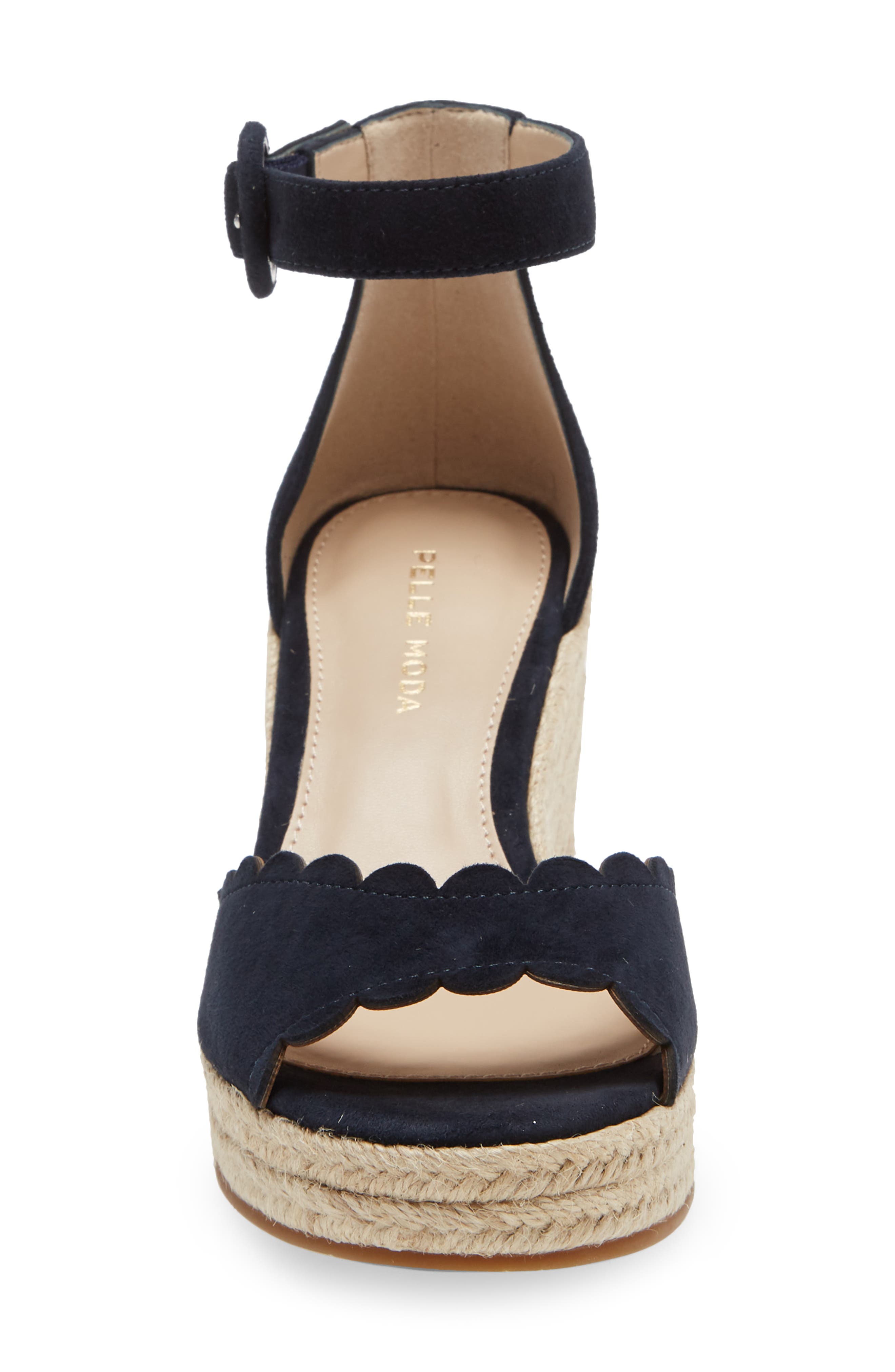 Krisa Scalloped Wedge Sandal, Alternate, color, MIDNIGHT