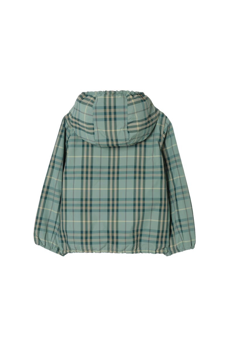 Burberry Reversible Check Hooded Jacket, Alternate, color, Gulf Green