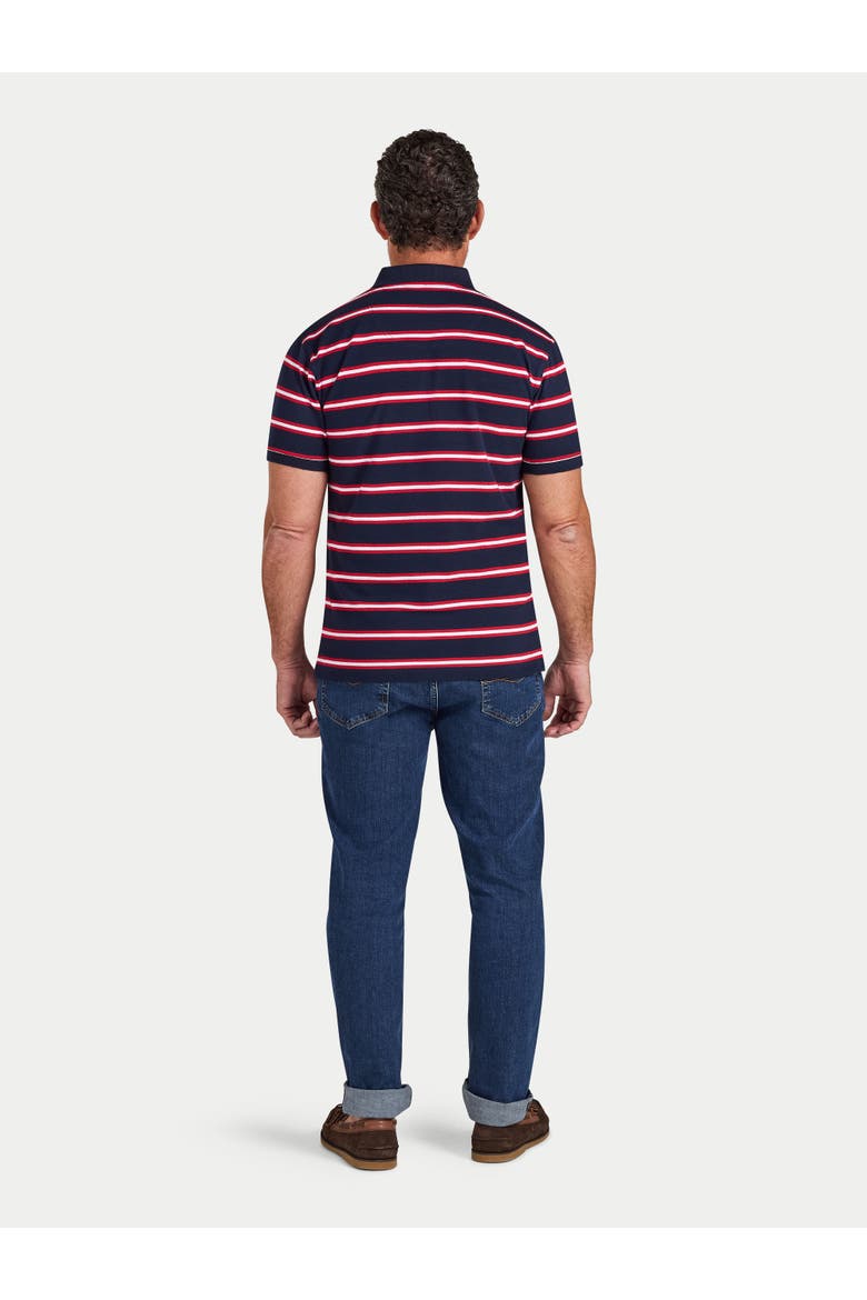 Triple Stripe Pique Polo Shirt, Alternate, color, Red