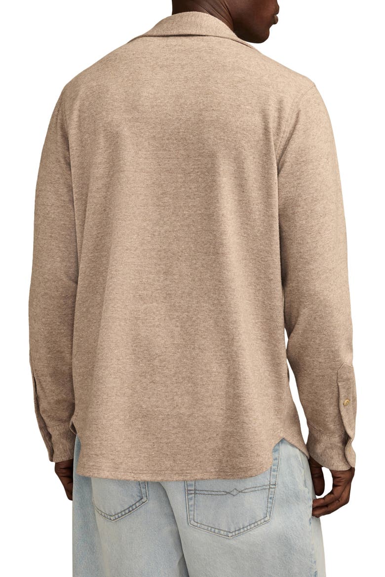 Regular Fit Knit Button-Up Shirt, Alternate, color, TAUPE HEATHER