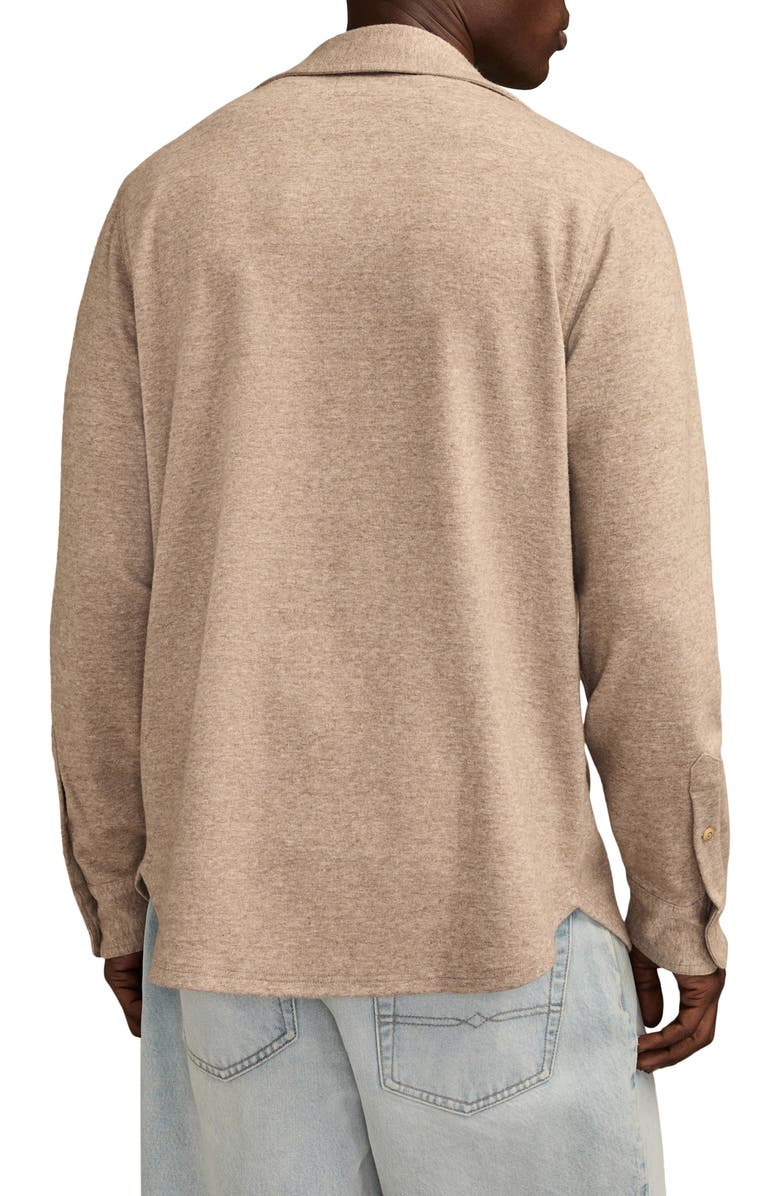 Lucky Brand Regular Fit Knit Button-Up Shirt, Alternate, color, Taupe Heather