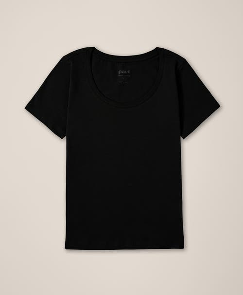 Pact Organic Cotton Softspun Scoop Neck Tee In Black