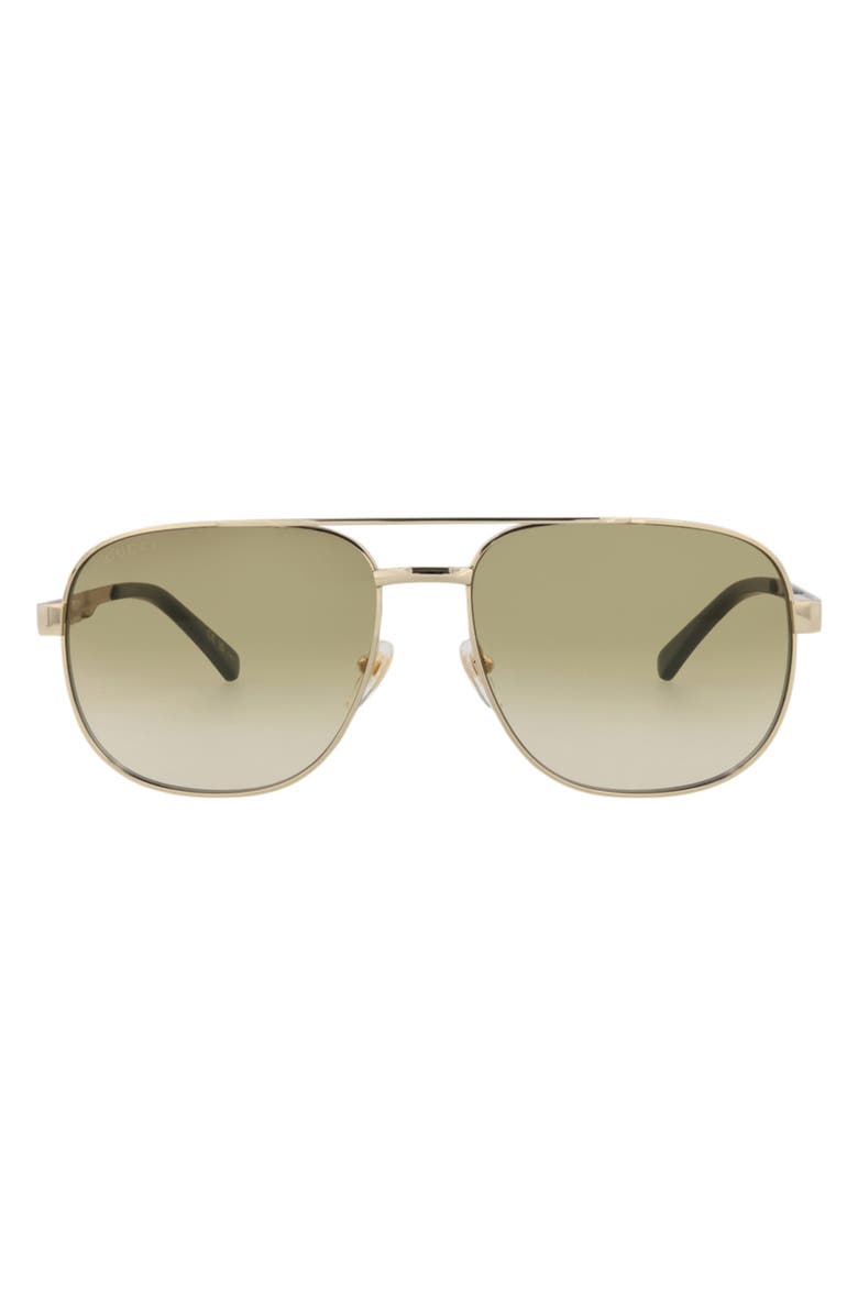 Gucci 60mm Gradient Aviator Sunglasses, Main, color, 