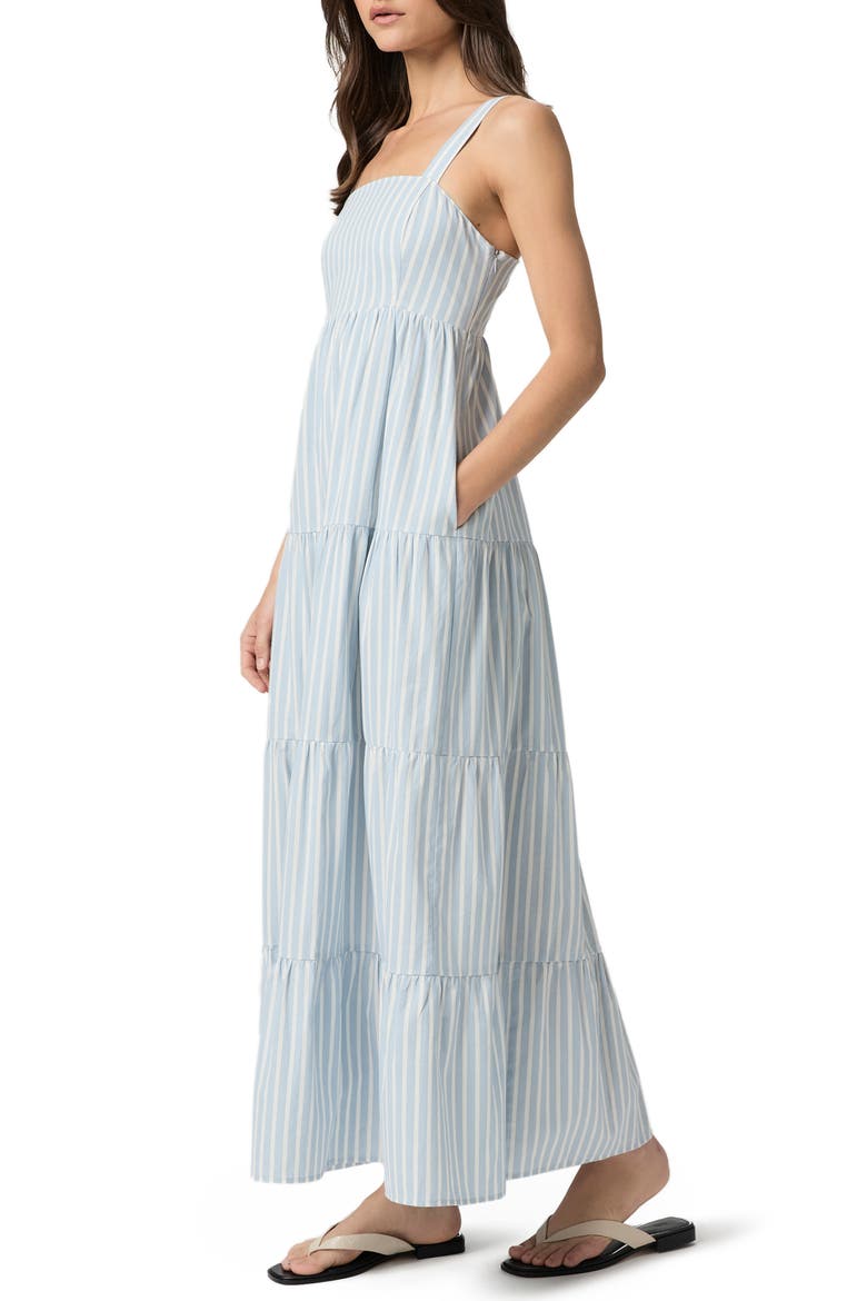 Ginseng Stripe Tiered Cotton Maxi Sundress, Alternate, color, BLUE/ WHITE