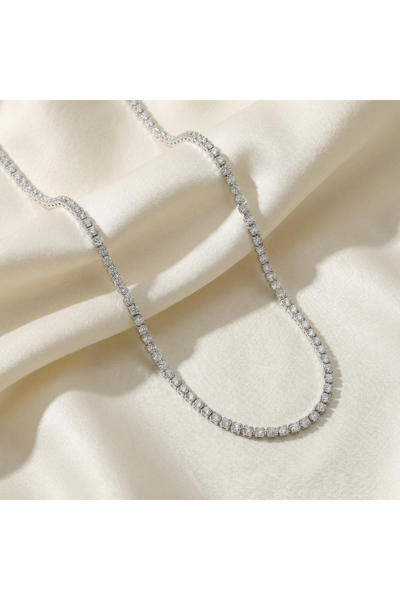 5 - 20Ct Platinum Diamond Tennis Necklace 18" Lab Grown, Alternate, color, Platinum - 5Ct
