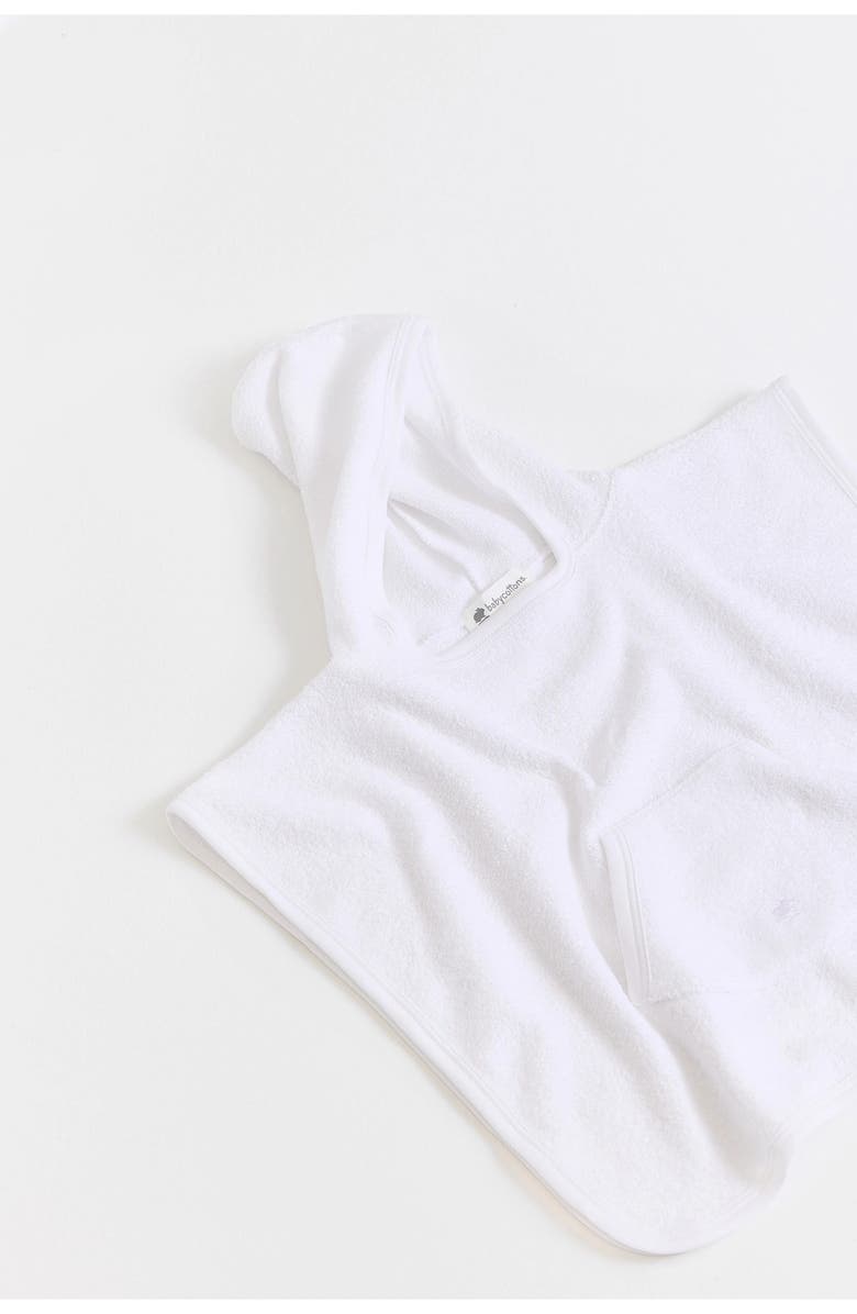 Babycottons Premium Peruvian Pima Cotton Logo Poncho Towel for Toddler, Alternate, color, White