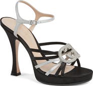 Gucci Alicia Crystal Interlocking-G Ankle Strap Sandal