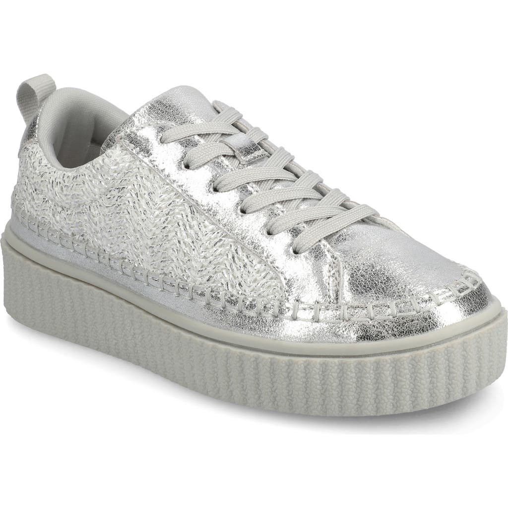 Journee Collection Women's Pazey Platform Lace-up Casual Sneakers In Silver