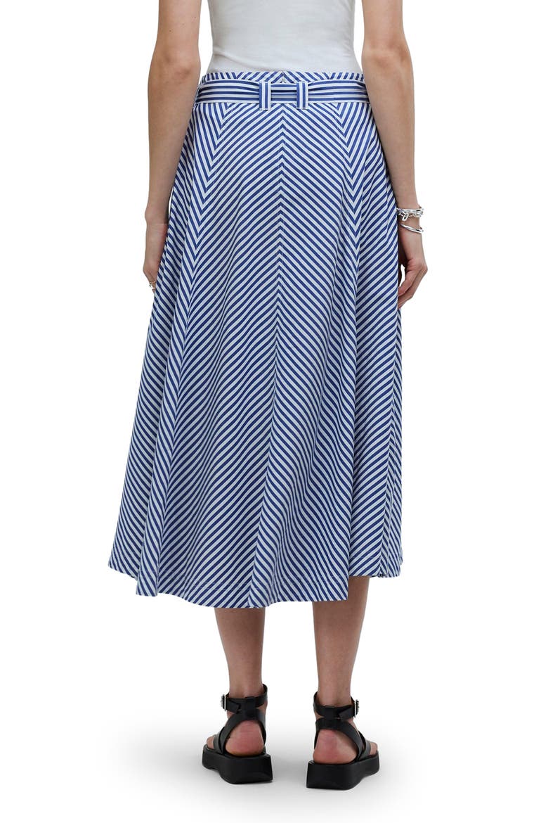 Stripe Flare Poplin Midi Skirt, Alternate, color, PURE BLUE