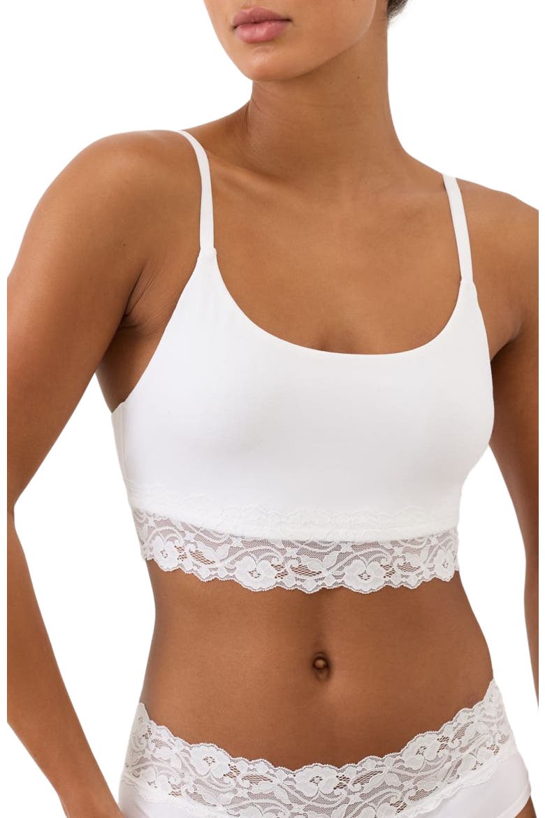 Lace Modern Scoop Bralette Made With Organic Cotton, Main, color, White