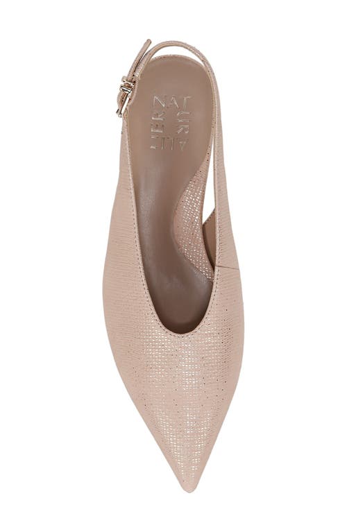 Naturalizer Nicolette Slingback Pointed Toe Kitten Heel Pump In Metallic Sand Beige
