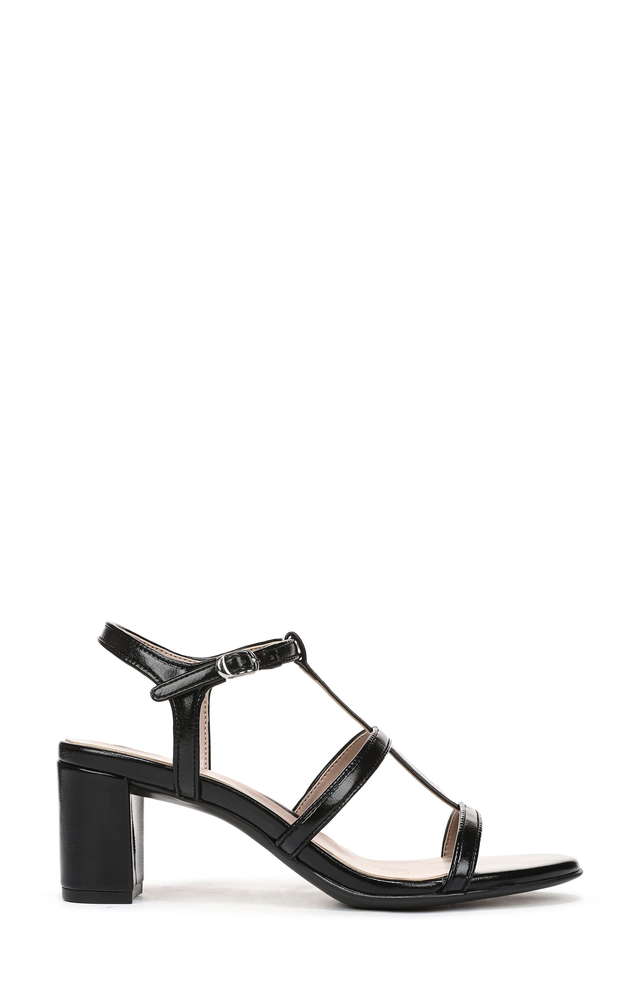Naturalizer Bristol Cage Sandal, Alternate, color, Black Faux Leather
