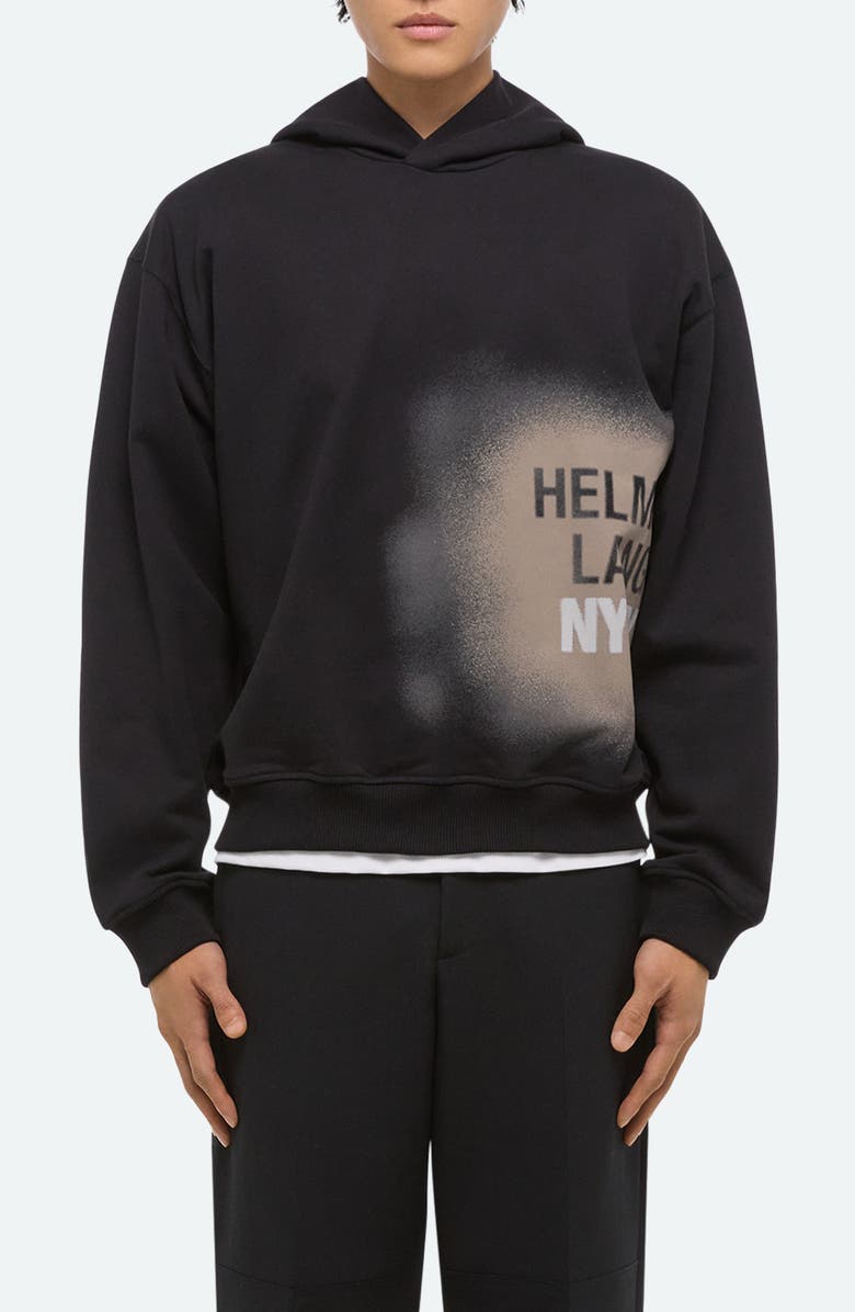Helmut Lang Spray Graphic Hoodie, Main, color, Black - 001