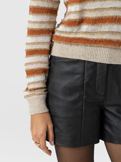 Saint + Sofia Fearne Knit Long Sleeve Tee In Multi