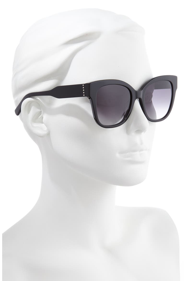 Martina 52mm Cat Eye Sunglasses, Alternate, color, BLACK/ DARK GREY