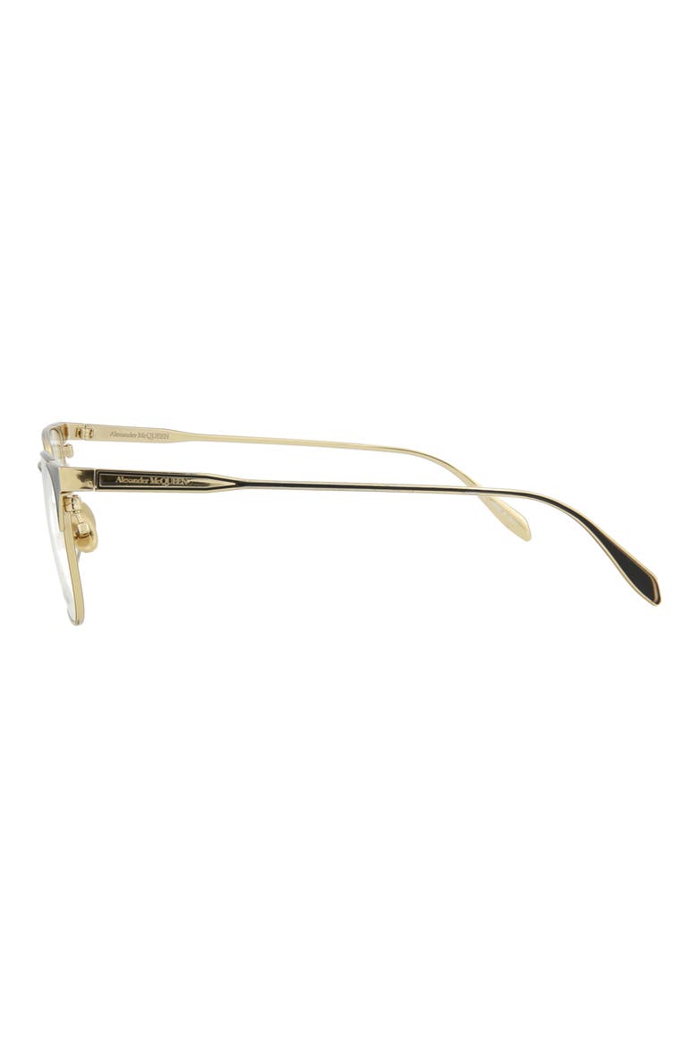 55mm Flared Square Optical Glasses, Alternate, color, GOLD GOLD TRANSPARENT