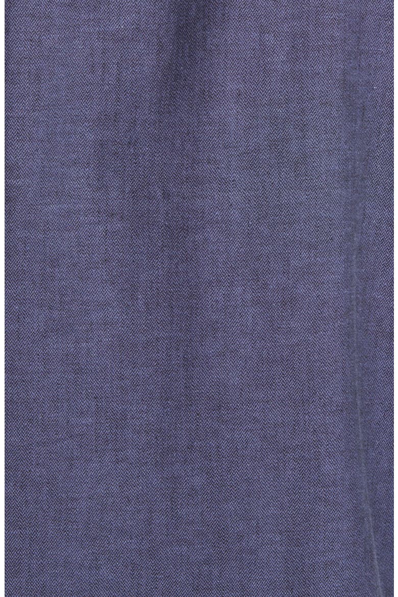 Slim Fit Stretch Linen & Cotton Button-Up Shirt, Alternate, color, NAVY HERRINGBONE