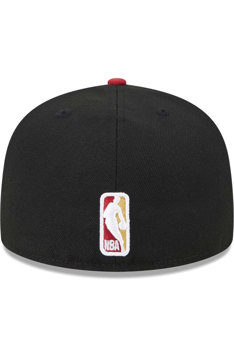 New Era Men's New Era Black/Red Miami Heat Gameday Gold Pop Stars 59FIFTY Fitted Hat, Alternate, color, Black