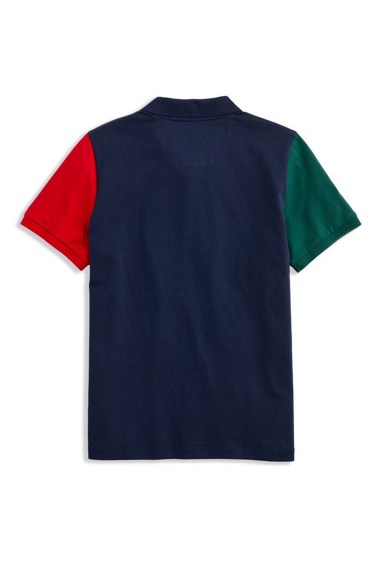 Kids' Edgarton Mismatched Colorblock Piqué Polo, Alternate, color, NAUTICAL NAVY