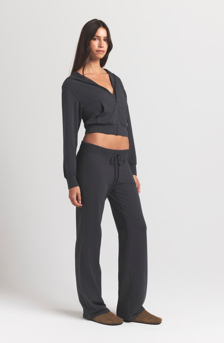 SKIMS Cotton Jersey Zip-Up Hoodie, Alternate, color,