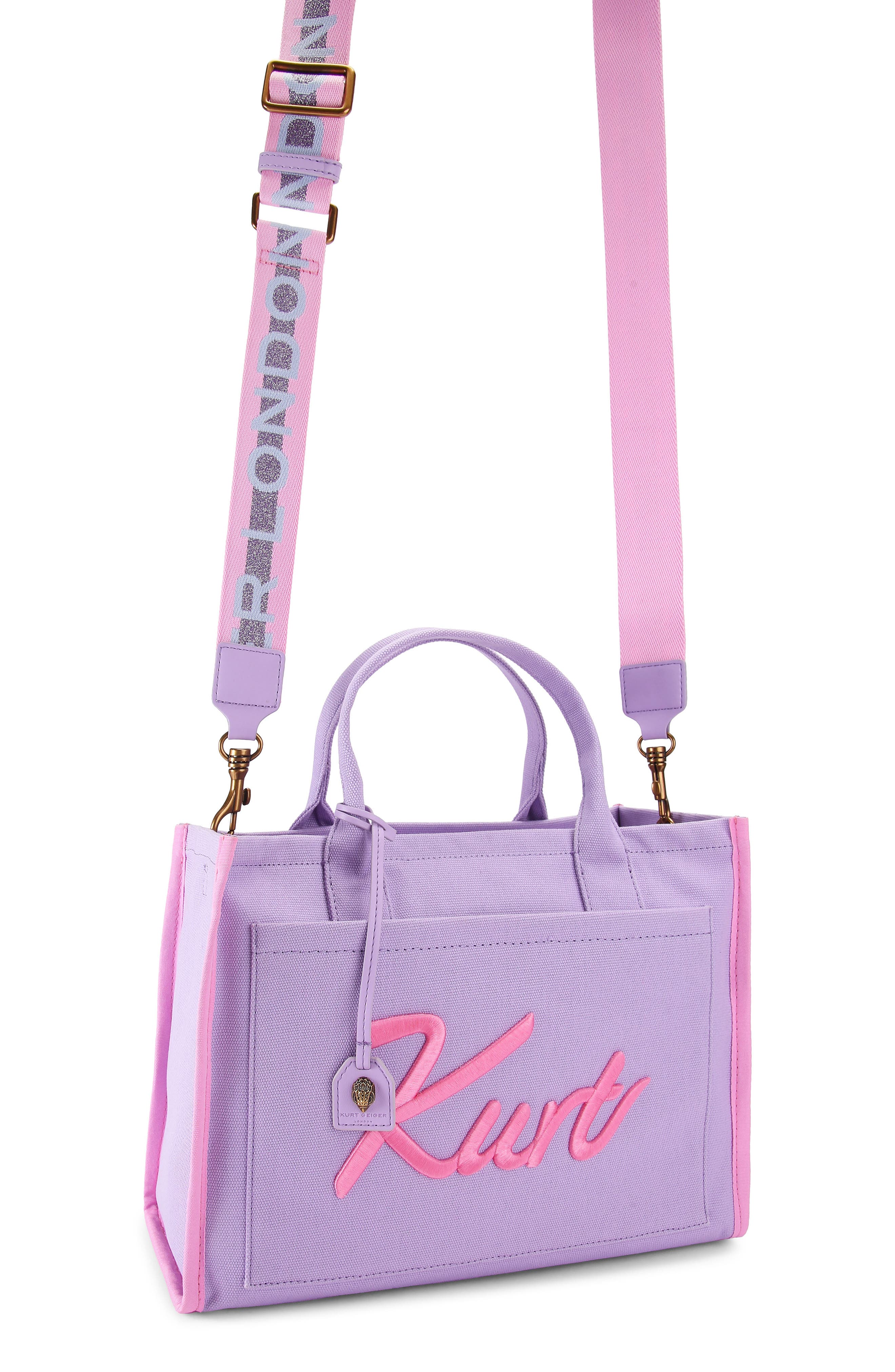 Kurt Geiger London Kurt Canvas Tote Bag, Alternate, color, Light/ Pastel Purple