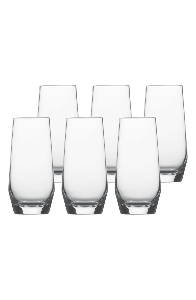 Schott Zwiesel Pure Set of 6 Long Drink Cocktail Glass, Alternate, color, Clear