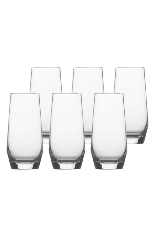 Schott Zwiesel Pure Set Of 6 Long Drink Cocktail Glass In Clear