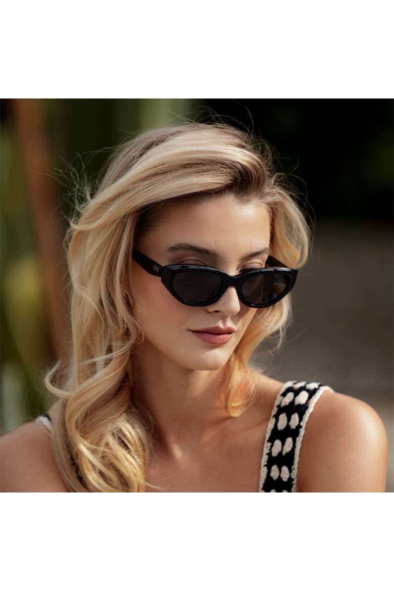 Loretta - 53mm Modern Cat-Eye Sunglasses, Alternate, color, Black