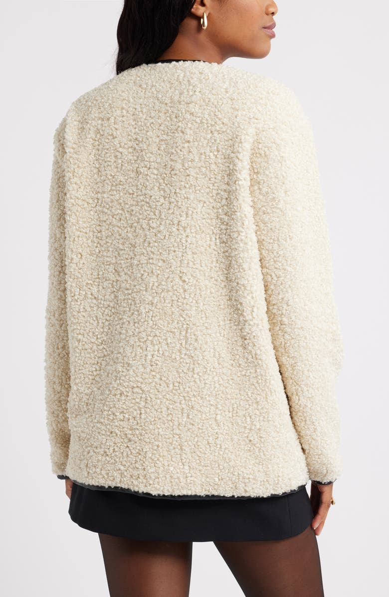 Open Edit Faux Shearling Jacket, Alternate, color, Ivory Dove