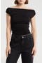 Off the Shoulder Cap Sleeve Ruched Top