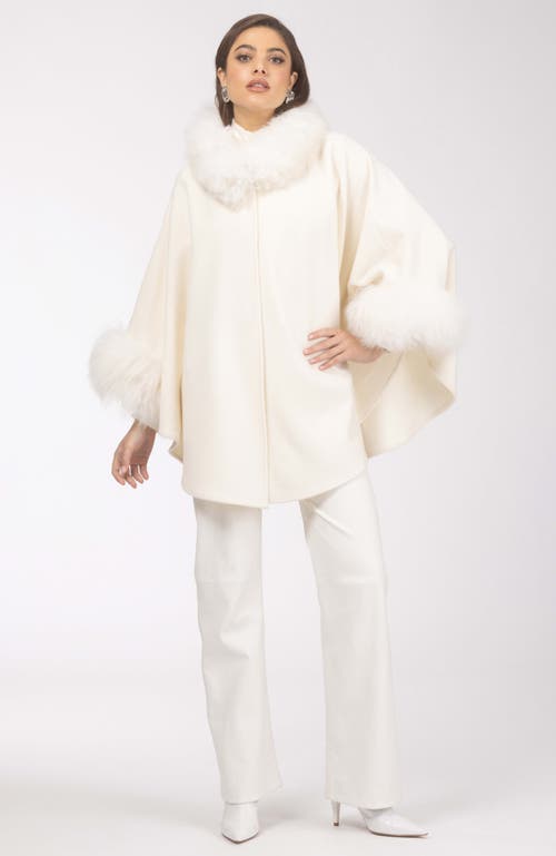 Gorski Select Wool Cape With Select Lamb Collar And Cuffs In White