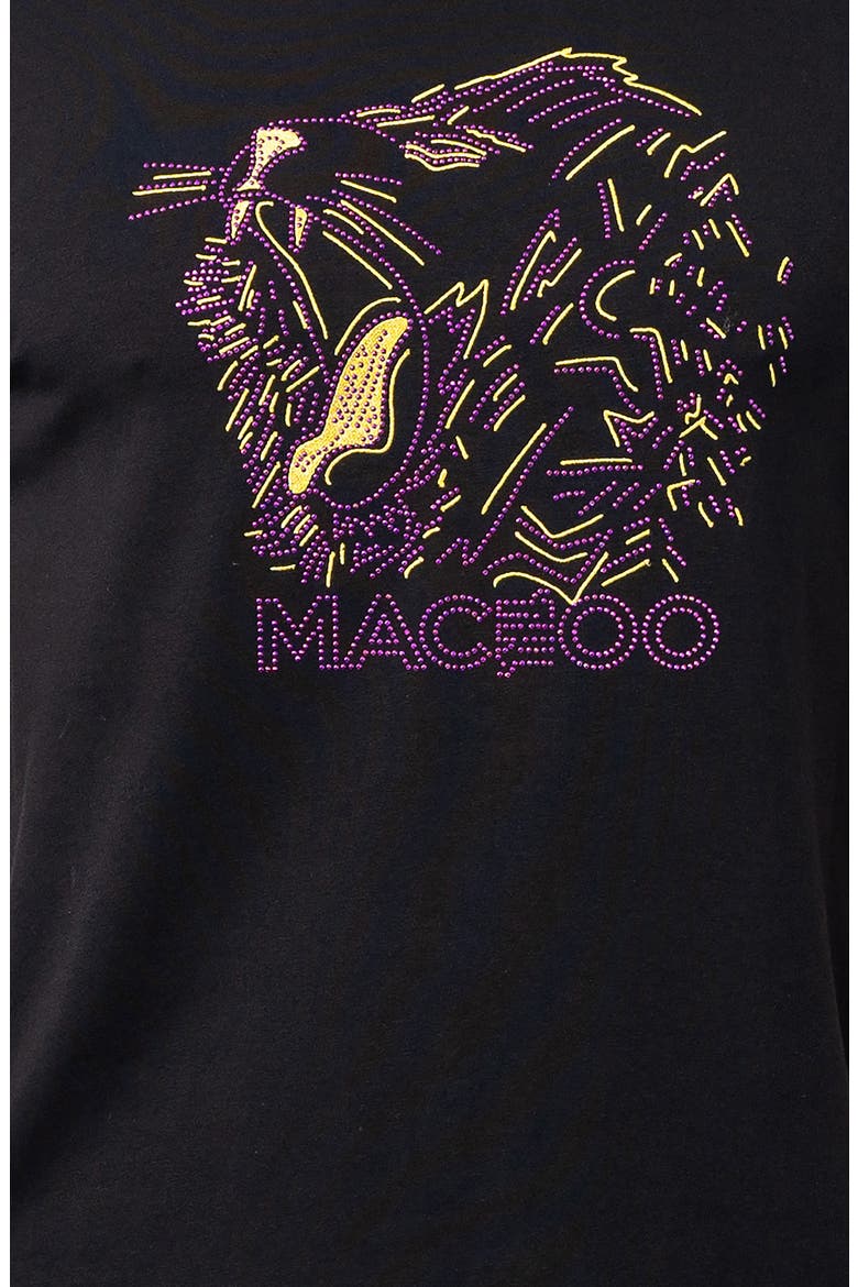 Embellished Lion Outline T-Shirt, Alternate, color, BLACK