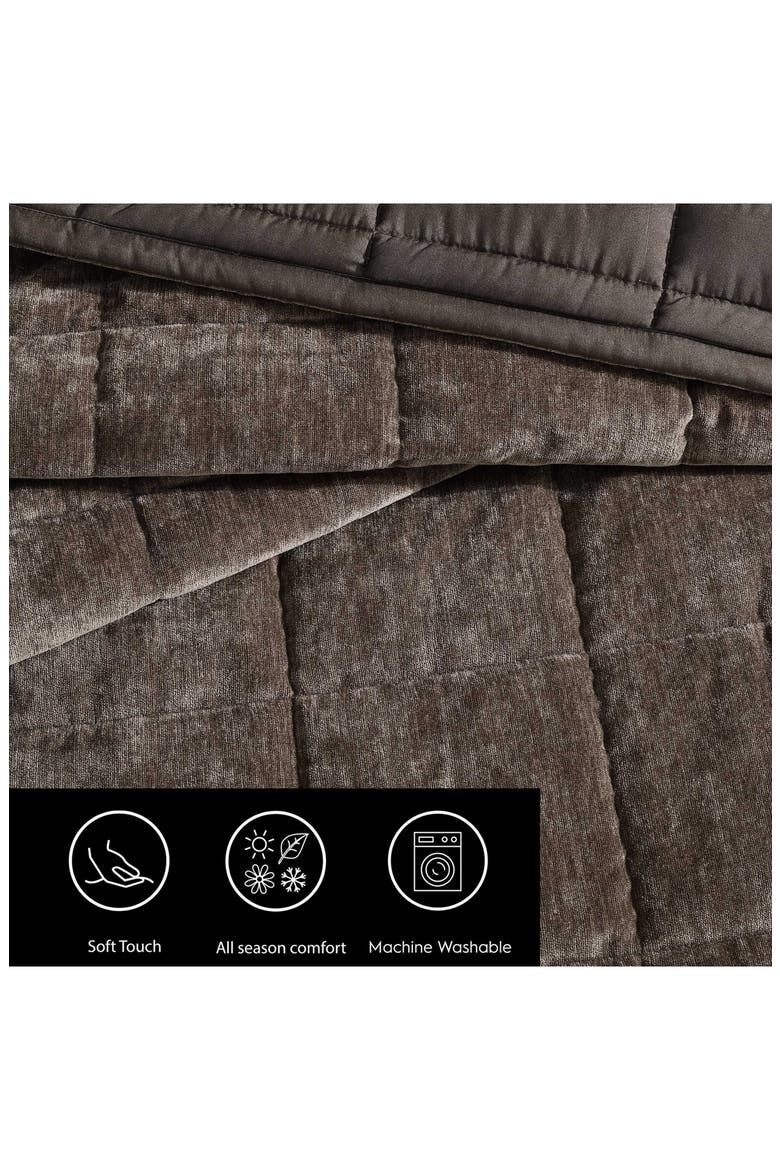 Chenille Box Quilt Set, Alternate, color, CHOCOLATE BROWN