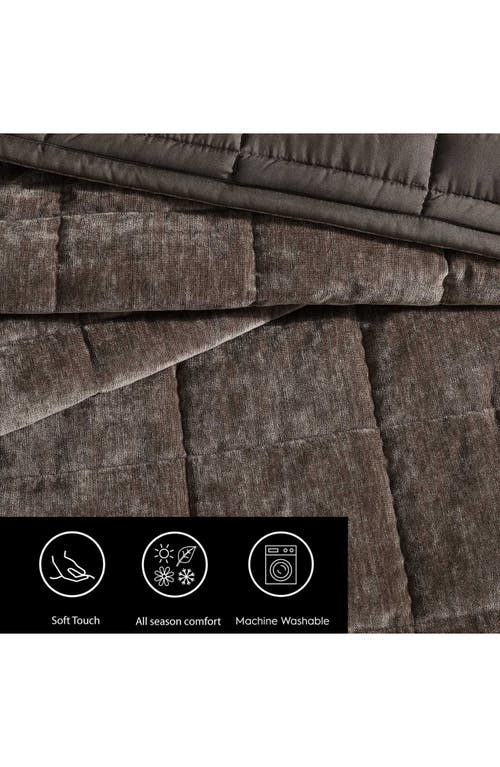 Vera Wang Chenille Box Quilt Set In Chocolate Brown