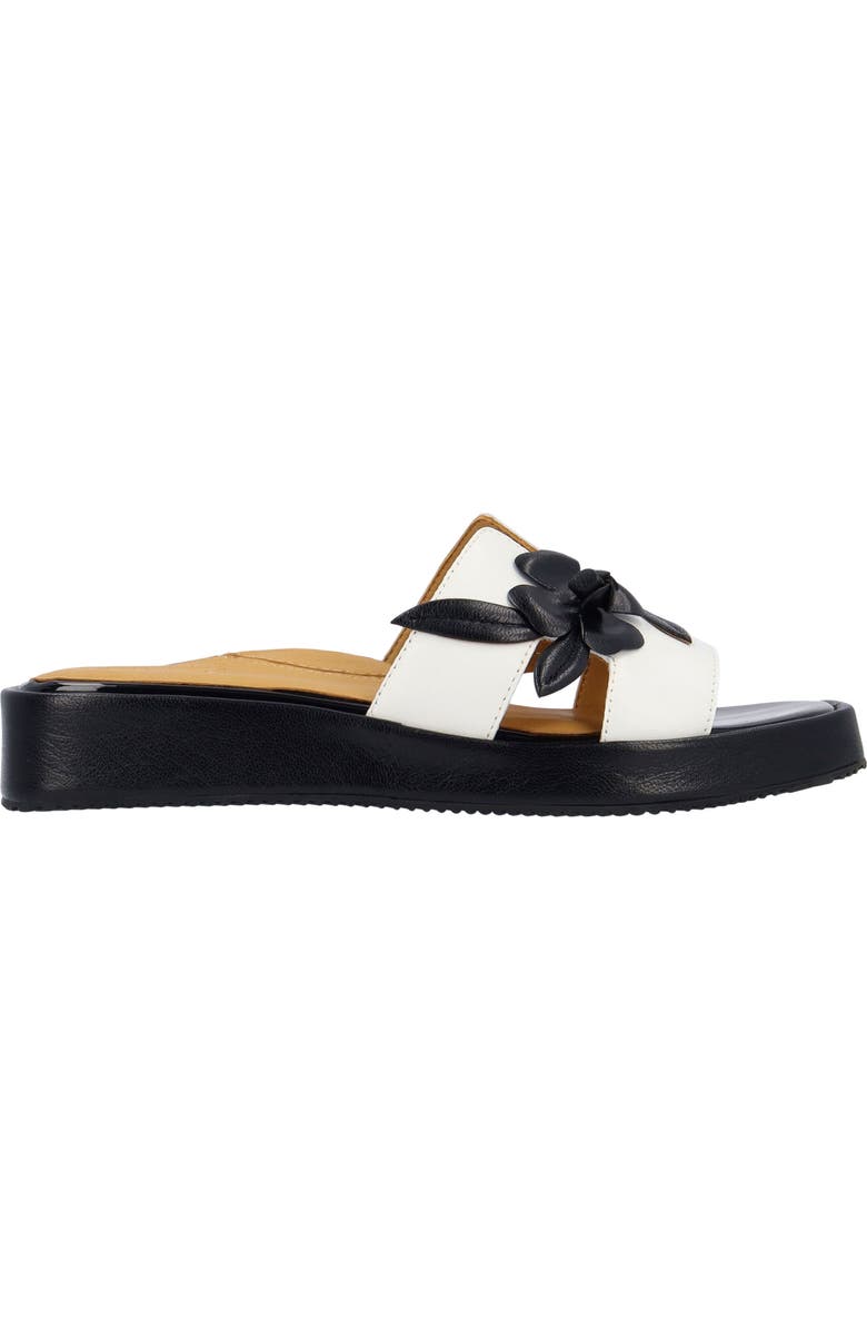 L'Amour des Pieds Aldara Slide Sandal, Alternate, color, White/ Black