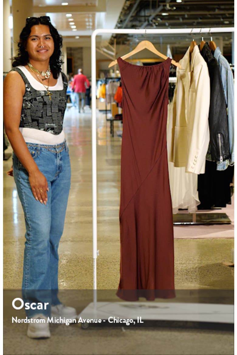 Women's Halter Neck Satin Midi Dress video
