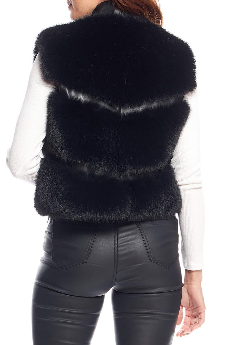 DONNA SALYERS FABULOUS FURS La Moda Faux Fur & Faux Leather Vest, Alternate, color, 