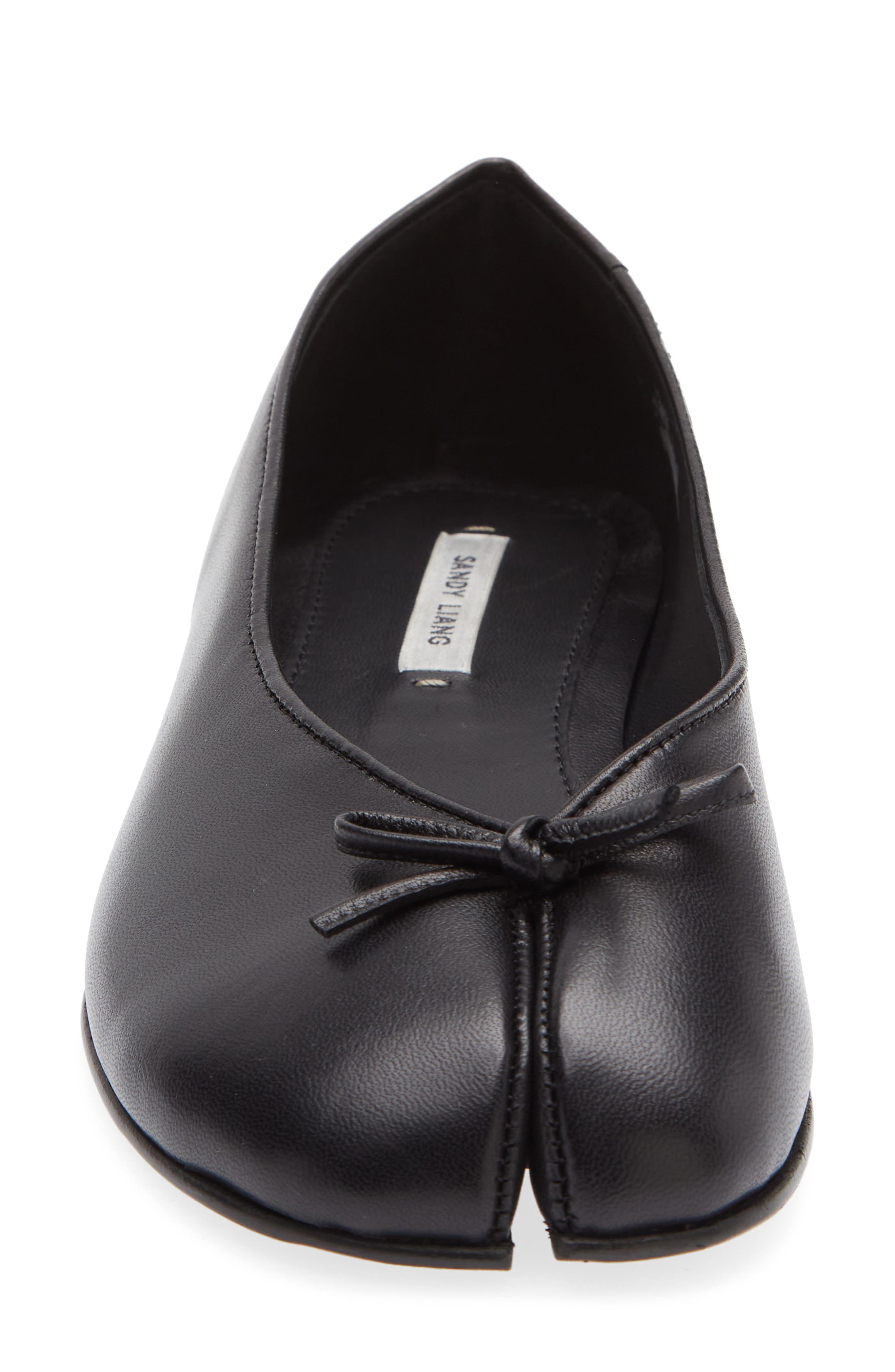 Sandy Liang Split Toe Ballet Flat, Alternate, color, Black