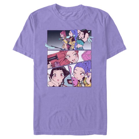 Men's Huntrix Manhwa Panels Short Sleeve Graphic T-Shirt