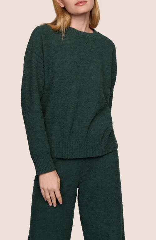 Eberjey Recycled Bouclé Crewneck Top In Green