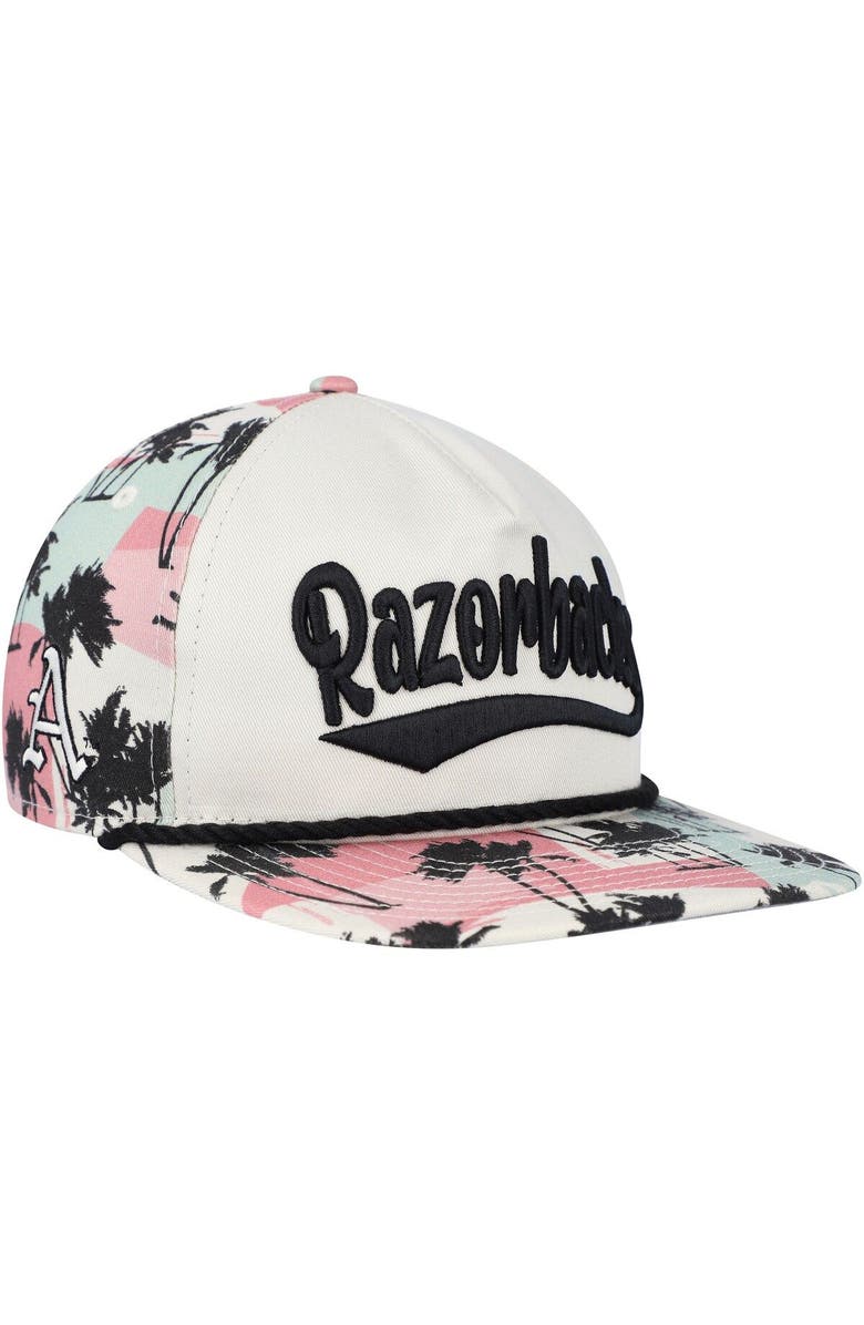 New Era Men's New Era Cream Arkansas Razorbacks High Tide Golfer Snapback Hat, Main, color, 