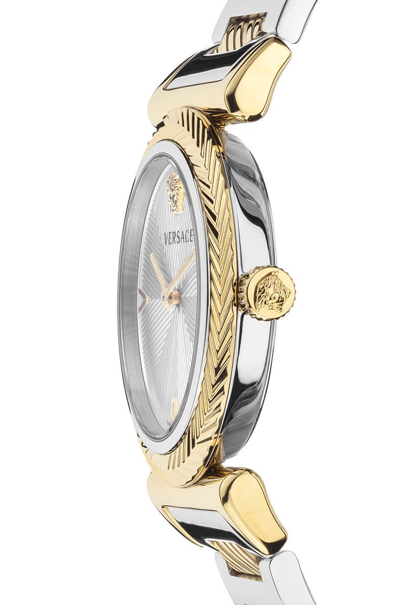 Versace V-Motif Stainless Steel Bracelet Watch, 35mm, Alternate, color, 