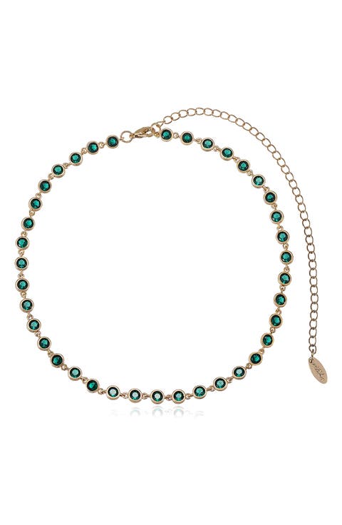 Cubic Zirconia Bezel Necklace