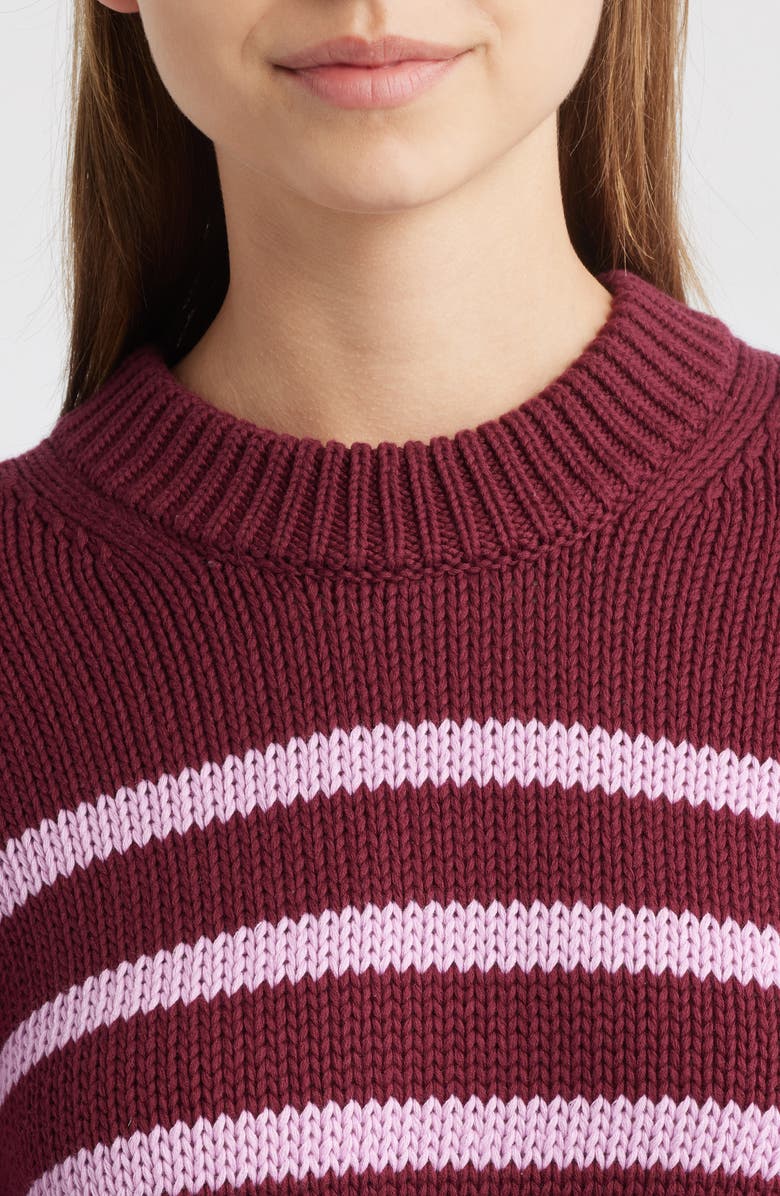 Rails Alise Stripe Crewneck Cotton Sweater, Alternate, color, Mulberry Stripe