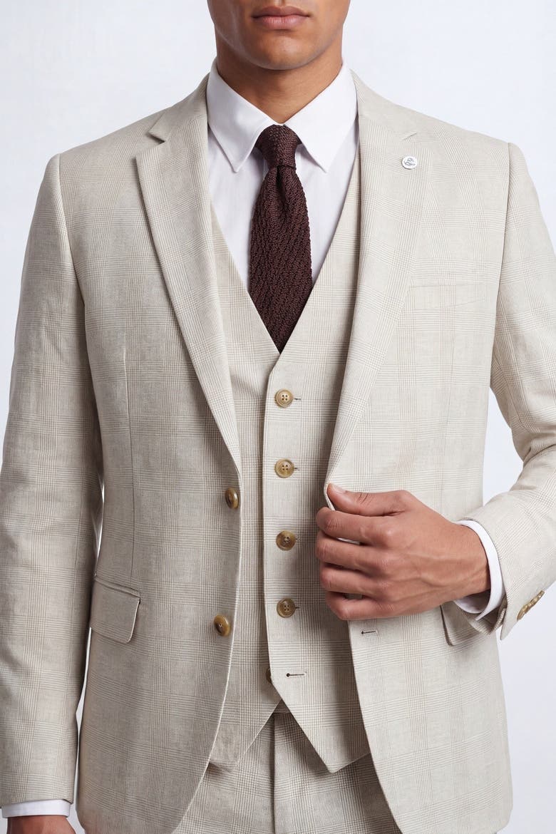 Beckford Slim Fit Check Suit Jacket, Alternate, color, Grey