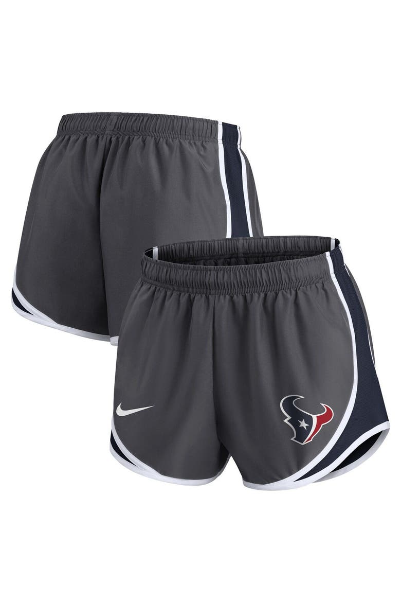 Women's Nike Charcoal Houston Texans Logo Performance Tempo Shorts, Main, color, Charcoal