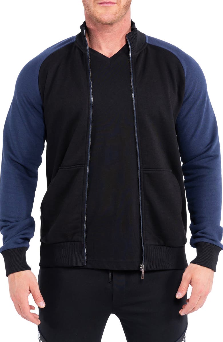 Maceoo Blueside Black Zip Jacket, Main, color, Black